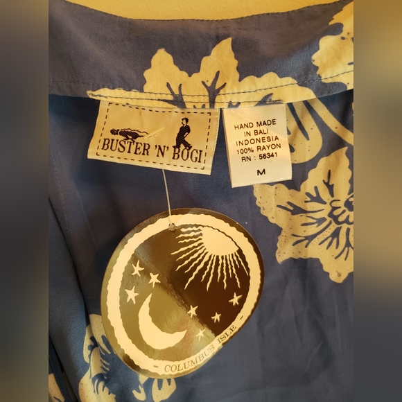 Buster 'n' Bogie 2 pc. blue and white halter top with wrap skirt s/m - Picture 6 of 8